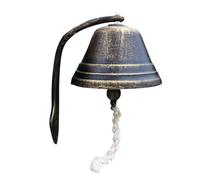 Zerodeko Campanello Retrò in Ghisa Bronzo Piccolo Corda Scuotibile, Decorazione Porta per Bar e Interni ed Esterni, Suono Forte per Scuola e Locali