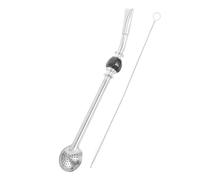 Zerodeko Cannuccia Cucchiaio Acciaio con Filtro per Tè Mate con Pulizia Cannuccia Lunga per Infusi e Bevande Antiruggine e Resistente