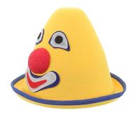 Zerodeko Cappello da Clown Giallo in Vinile Campanelli, Divertente e Comodo da Indossare per Performance Sul Palco e Feste di Halloween