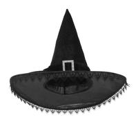Zerodeko Cappello da Strega e Photo Prop Creativo per Halloween Non Tessuto Nero, Accessorio Cosplay per Feste a Tema Halloween e Occasioni Speciali