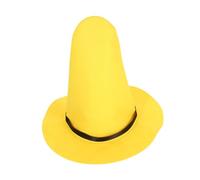 Zerodeko Cappello da Strega in Feltro Leggero e Pieghevole Cappello Alto Giallo per Accessori Halloween Donna e Decorazioni Festival Cosplay