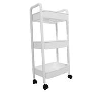 Zerodeko carrello portapacchi libreria mensola libri portalibri carrellino con ruote portaoggetti da bagno portalibro carrello vivaio carrello di utilità carrello organizzatore pp bianca