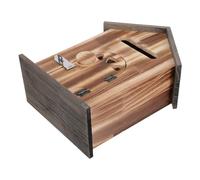 Zerodeko Cassetta Postale da Parete in Legno con Serratura Sicurezza, Organizer Multiuso Stile Casetta Vintage per Ingresso e Ufficio, Soluzione Salvaspazio Decorativa per Esterni e