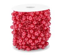 Zerodeko Catena di Perline Rosse per Decorazioni Festive, Leggera e Flessibile in Plastica, Rotolo da 1 per Addobbi Natalizi e Creazioni Fai da Te per Decorazioni Natalizie