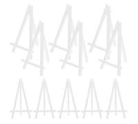 Zerodeko Cavalletto da Tavolo Piccolo Treppiede, Set da 10 Pezzi in Plastica Bianca, Espositore per Quadri e Portafoto, Supporto Versatile per Pittura e Decorazioni da Casa