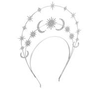 Zerodeko Cerchietto Stella e Strati Corona Cristalli Argentati e Strass Glitterati Copricapo per Matrimonio Sposa Halloween e Cosplay Fascia per Capelli da Dea