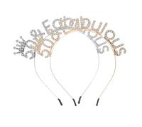 Zerodeko Cerchietto Strass Per Compleanno 50 Anni, Set Da 2 Fasce Chioma Leggere Corona Cristallo, Accessori Per Feste Donna, Decorazioni Eleganti Per Ricorrenze Speciali