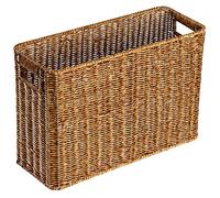 Zerodeko Cesto Per Riviste Intrecciato A Mano Simil Rattan Stretto Portariviste In Cesto In Vimini Per Riviste Con Manico Cestino Decorativo Per Riviste Cestino Per