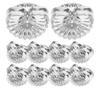 Zerodeko Chiusure per Orecchini Anti-Allergiche in Rame Placcato Argento Set da 20 Pezzi Tappi per Orecchini Forati Resistenti e Leggeri Accessori Fai da Te per Gioielli Adatti a Donne