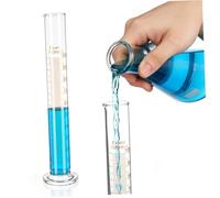 Zerodeko Cilindro Versamento Preciso in Vetro da 100ml e Riutilizzabile Graduato Tubo Stretto e Diritto per Laboratorio Chimico per Esperimenti Scientifici