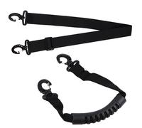 Zerodeko Cinghie Porta Scarponi da Sci Regolabili in Nylon Nero Set 2 Pezzi Maniglia e Tracolla Leggero e Resistente per Trasporto Scarponi da Snowboard e Accessorio Pratico per Sport