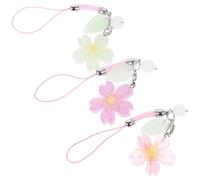 Zerodeko Ciondolo per Telefono e Comodo da Portare a Forma di Fiore di Ciliegio in Resina Confezione da 3 Pezzi, Resistente allo Sbiadimento come Regalo alla Moda