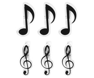 Zerodeko Clip Note Musicali Nere 6 Pezzi, Morsetti per Spartiti in Metallo e Plastica, Porta-libri Musicali per Musica, Lezioni e Compositori, Fermagli Resistenti al Vento per Pagine