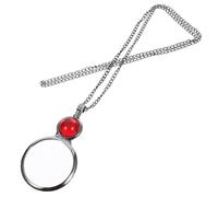 Zerodeko Collana Lente D’ingrandimento Portatile 5x Per Lettura Da Uomo Rosso Pendente Monocolo Ausilio Visivo Per Casa, Ufficio e Viaggi