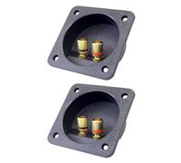 Zerodeko Connettore a Vite per Diffusore a 2 Vie 80x80mm Set da 2, Morsettiera per Casse Acustiche e Subwoofer, Accessori per Impianti Audio Domestici, Installazione a Parete