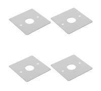 Zerodeko Copri Interruttore Luce con Foro Centrale da 60mm 4 Pezzi in Acciaio Inox Argento 8,6x8,6 Cm per Ristrutturazioni e Rifiniture Rapide