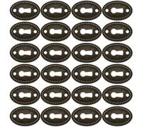 Zerodeko Copriserratura Ellittico in Lega di Zinco 24 Pezzi Inserti Decorativi Vintage per Mobili Antichi Piastra Copertura Chiave per Cassettiere Armadi e Scrivanie Protezione e