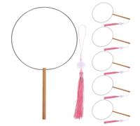 Zerodeko Cornice per Ventaglio Cinese in Ferro da 6 Pezzi, Telaio Rotondo Vintage Fai da Te per Ventaglio da Danza Stile Cinese, Kit Artigianale per Eventi e Decorazioni Raffinate