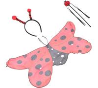 Zerodeko Costume da Coccinella per Bambina Mantello in Poliestere, Cerchietto e Riutilizzabili per Feste di Halloween e Spettacoli Scolastici