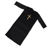 Zerodeko Costume da Prete Abbigliamento Creativo in Poliestere e Cotone per Halloween Nero Uomo Adulto per Feste e Servizi Fotografici