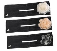 Zerodeko Creatore di Chignon da Donna 3 Pezzi Set Ciambella per Chioma e Bigodino Pigro Strumenti Styling per Acconciature Quotidiane, Feste e Matrimoni Mollettoni a Forma di Fiore Nero,
