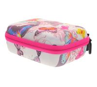 Zerodeko Custodia per Fotocamera con Chiusura a Cerniera, Borsa Rigida Portatile con Stampa Farfalle Bianche, Borsa da Viaggio Compatta per Macchina Fotografica Digitale, Protezione