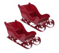 Zerodeko Decorazione Slitta Natalizia 2 Pezzi, Piatto di Caramelle da Tavolo a Forma di Slitta di Babbo Natale Rossa, Ornamento in Plastica per Decorazioni Natalizie E Decorazioni per La Casa Festive