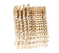 Zerodeko Decorazioni in Legno Beige Facili da Decorare e Appendere 60 Pezzi a Forma di Parole Inglesi Welcome per Progetti Fai da Te e Celebrazioni Creative