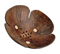 Zerodeko Elegante Portasapone in Legno Di Noce Di Cocco Portasapone Con Drenaggio Multiuso Vassoio A Forma Fiore Decorazione Per La Casa