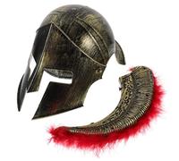 Zerodeko Elmo Antico Vintage Oro in Plastica per Costume Uomo, Casco Militare Facile da Usare, Resistente e Creativo per Feste a Tema e Carnevale