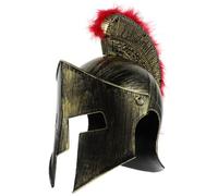 Zerodeko Elmo da Soldato Dell'antica Roma per Cosplay Cresta Rossa, Casco in Plastica Comodo e Resistente, per Feste e Giochi di Ruolo per Adulti