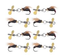 Zerodeko Esca da Pesca 8 Pezzi con Ardiglione e Girante in Acciaio, Esche Galleggianti Artificiali ad Alta Visibilità per Pesca al Bass e Spigole in Acqua Ferma e Salata