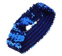 Zerodeko Fascia Elastica per Chioma Paillettes Blu, Imbottita e Scintillante, Accessorio per Cheerleader e Feste di Compleanno, per Donne e Ragazze