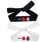 Zerodeko Fascia per Chioma in Cotone Buona Assorbenza e Facile da Indossare Stile Giapponese 2 Pezzi per Cucina e Allenamento Karate