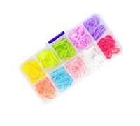 Zerodeko Fermagli per Ferri da Maglia in Plastica Colorati Set da 100 Pezzi Scatola a 10 Scomparti, Segnapunti per Lavorare a Maglia, Uncinetto e Tessitura, Accessorio Compatto e