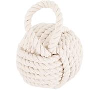 Zerodeko Fermaporta Decorativo in Corda Sfera Anticollisione Bianca, Fermaporta Appesantito Multifunzione per Uso Domestico, Ornamento la Casa e Bloccaporta Leggero per Sicurezza