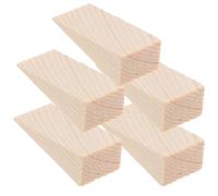 Zerodeko Fermaporta in Legno Triangolare Set da 5 Pezzi Base Antiscivolo per Uso Domestico e Ufficio Cunei Robusti per Protezione Dita e Blocco Porte su Tappeti Legno Piastrelle e