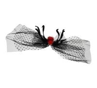 Zerodeko Fiocco per Chioma in Pizzo Nero Stile Fata Oscura Rete, Fermaglio Comodo e Facile da Indossare per Feste a Tema Halloween e Travestimenti Unici