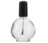 Zerodeko Flacone vuoto per nail art con pennello, flacone in vetro | Flacone con pennello per olio per unghie e tappo a prova di perdite, contenitore in vetro trasparente ricaricabile per smalto