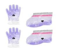 Zerodeko Kit 2 Paia Coperture per Mani e Piedi Cera di Paraffina Terapeutica Lavanda, Riutilizzabili Non Tessuto, Taglia Unica per Trattamento Spa e Cura Mani Piedi a Casa e Salone