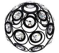 Zerodeko Lampadario Paralume Cristallo Nero da Copertura Artistica per Plafoniera Elegante Diffusore Luminoso per Soggiorno e Camera da Letto Facile Installazione