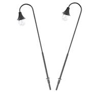 Zerodeko Lampade in Miniatura Per Modellini, Modello Lampione Nero 1:87, 2 Pezzi Luce Bianca, Decorazione Paesaggistica Per Tavoli Di Sabbia e Scenari Ferroviari, Accessori Per Hobby e Artigianato