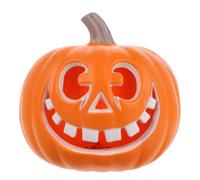 Zerodeko Lanterna di Halloween a Forma di Zucca Arancione in Plastica Illuminazione Interna per Decorazioni Esterne e Vetrine, Design Unico e Atmosfera Spettrale