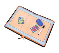 Zerodeko Lavagna Pallavolo in Pelle PU con Pennarello e Cancellino Lavagna Allenatore Portatile Doppia Sezione per Strategie di Gioco e Timeout