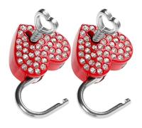 Zerodeko Lucchetti con Chiave a Forma di Cuore Set da 2 in Lega Mini Lucchetto per Valigia Piccoli Lucchetti per Bagagli Regalo Coppia Multifunzione