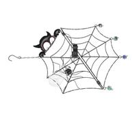 Zerodeko Luce da Appendere a Forma di Ragnatela per Halloween, Decorazione Nera in Plastica, Facile da Pulire e Mantenere, per Abbellire la Casa Durante Il Periodo di Halloween