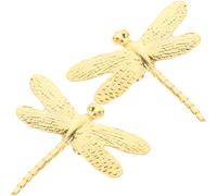Zerodeko Manopole per Mobili in Ottone Color Oro a Forma di Libellula, Set da 2 Pomelli Decorativi per Cassetti e Armadietti, Facili da Installare, Adatti a Mobili da Cucina e Camere