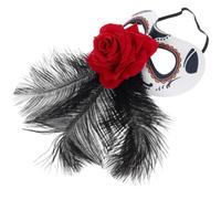 Zerodeko Maschera da Festa Elegante per Donna Piume Nere, Sottile e Confortevole, per Halloween e Varie Feste Design Romantico e Unico in Plastica
