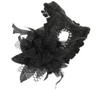 Zerodeko Maschera da Principessa Nera in Pizzo per Halloween, Mezza Faccia, Raffinata e Confortevole, per Feste in Maschera e Carnevali a Tema