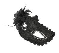 Zerodeko Maschera di Pizzo Raffinata e Delicata per Donna, Mezza Faccia in Plastica e Pizzo Nero, Design Confortevole per Festa e Ballo in Maschera
